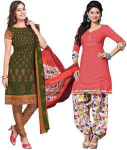 Drapes Cotton Printed Salwar Suit Dupatta Material