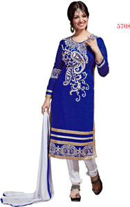 BanoRani Chanderi Embroidered Salwar Suit Dupatta Material