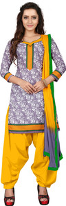 The Four Hundred Cotton Polyester Blend Printed Salwar Suit Dupatta Material