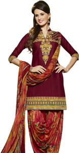 BanoRani Cotton Embroidered Salwar Suit Dupatta Material