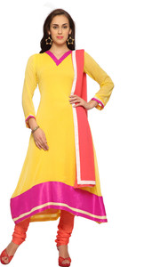 Designersareez Chiffon Solid Semi-stitched Salwar Suit Dupatta Material