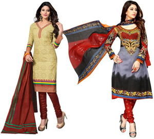 Drapes Cotton Printed Salwar Suit Dupatta Material