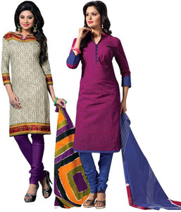 Drapes Cotton Printed Salwar Suit Dupatta Material