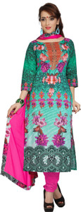 Ziyaa Cotton Floral Print Salwar Suit Dupatta Material