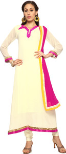 Designersareez Chiffon Solid Semi-stitched Salwar Suit Dupatta Material