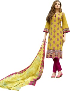 BanoRani Cotton Embroidered Salwar Suit Dupatta Material