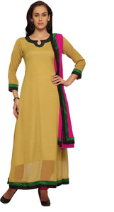 Designersareez Chiffon Solid Semi-stitched Salwar Suit Dupatta Material
