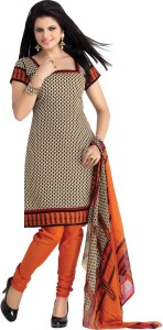 BanoRani Cotton Polyester Blend Printed Salwar Suit Dupatta Material
