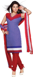 BanoRani Cotton Polyester Blend Printed Salwar Suit Dupatta Material