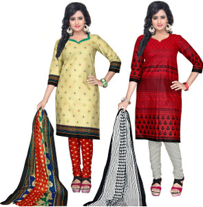 Drapes Cotton Printed Salwar Suit Dupatta Material