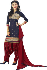 BanoRani Cotton Embroidered Salwar Suit Dupatta Material