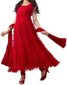 Ladki Cotton Blend Embroidered Salwar Suit Material Price in India