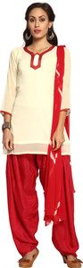 Designersareez Chiffon Solid Semi-stitched Salwar Suit Dupatta Material