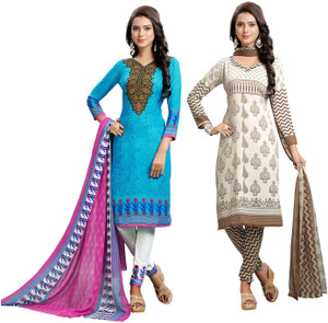 Giftsnfriends Crepe Printed Salwar Suit Dupatta Material