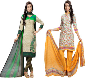 Giftsnfriends Crepe Printed Salwar Suit Dupatta Material