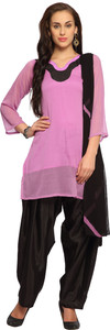 Designersareez Chiffon Solid Semi-stitched Salwar Suit Dupatta Material