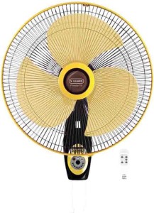 v-guard finesta rw 400mm remote 3 blade wall fan(black, yellow)