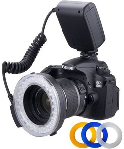 Polaroid Polaroid 48 Macro LED Ring Flash PLMRFU & Light Includes 4 Diffusers (Clear, Warming, Blue, White) For The Nikon D5300, D5000, D3000, D3200, D5100, D5200, D3100, D7000, D7100, D4, D800, D800E, D600, D610, D40, D40x, D50, D60, D70, D80, D90, D100, D200, D300, D3, D3S, D700, Digital SLR Cameras (Will Fit 49,52,55,58,62,67,72,77mm Lenses) Flash