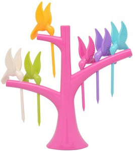 Shopo Humming Bird Disposable Plastic Fruit Fork Set