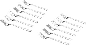 Shapes White Dot Tea Fork 12 Pcs. Stainless Steel Table Fork Set