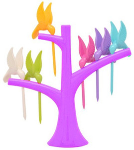 Shopo Humming Bird Disposable Plastic Fruit Fork Set