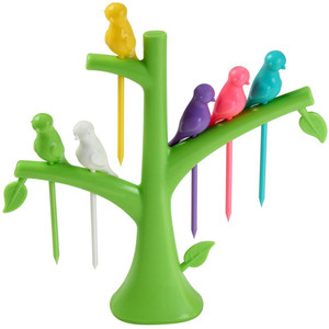 Filson bird shape Plastic Fruit Fork Set