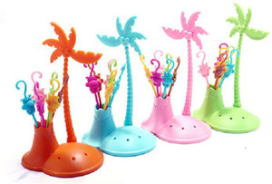 Bright Disposable Plastic Fruit Fork, Salad Fork