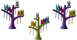 Gade Pack of 3 Birdie-18pcs Plastic Fruit Fork
