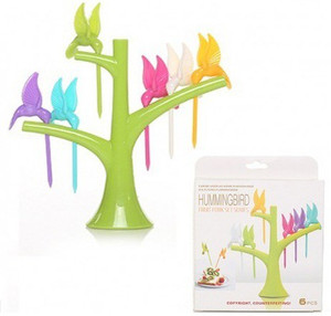 KBS Hummingbird Plastic Fruit Fork Set
