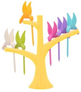 Shopo Humming Bird Disposable Plastic Fruit Fork Set