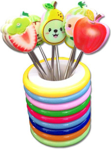 Shopo Fancy Set Disposable Stainless Steel Fruit Fork Set
