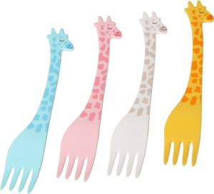 Alria Giraffe Baby Fork 12 Pieces Gift Set for Kids Plastic Baby Fork, Fruit Fork, Salad Fork