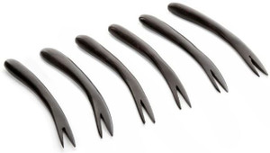 Unravel India Unravel India Black Fruit fork set(Set of 6) Wooden Fruit Fork