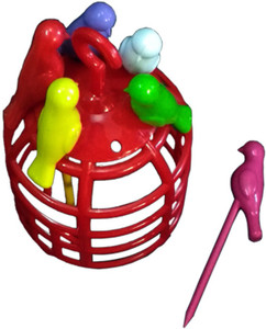 Abee Decorative Casge Design Bird Plastic Fruit Fork Set