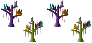 Gade Pack of 4 Birdie-24pcs Plastic Fruit Fork
