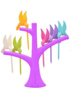 Birdie Disposable Plastic Fruit Fork Set