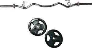 Royal 5kg_2pc_Olympic_Rubber Plates+3ft_1pc_Curve_rod_withlock Weight Plate