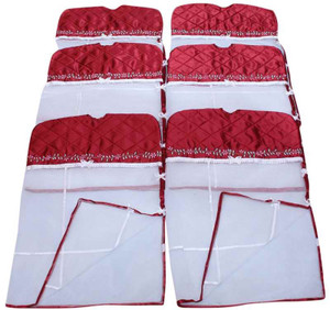 Kuber Industries Designer Saree Cover Hanging 6 Pcs Combo In Maroon Satin MKU0050075