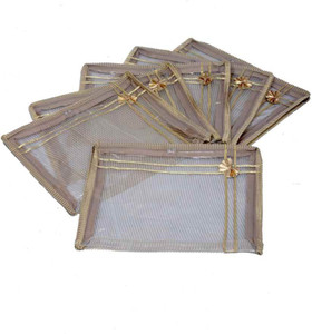 Kuber Industries Designer 6 Pcs Combo In Full Transparent Golden Net MKU5006