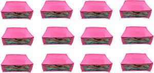 Addyz Plain 12 Pcs Pink Ladies Large Non-Woven Saree Cover Upto 5-6 saree each
