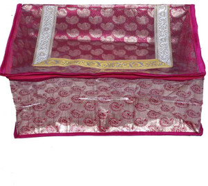 Kuber Industries Designer Saree Cover In Pink Designer Brocade SC88