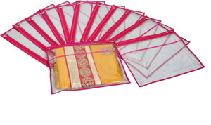 Kuber Industries Designer Single Packing Transparent Saree Cover Set Of 12 Pcs (With Zip Lock) KUBS80