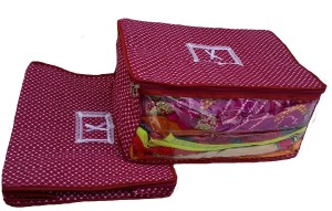 Indi Bargain Printed Quilted 3 Layerd Set Of 2 Saree Cover