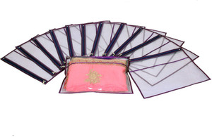 Kuber Industries Designer Single Packing Transparent Saree Cover Set Of 12 Pcs (With Zip Lock) KUBS35