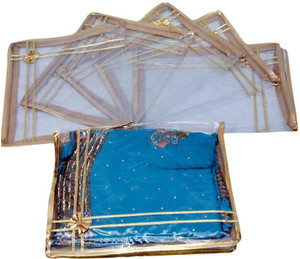 Kuber Industries Designer Saree Cover in Heavy Plastic 6 Pcs MKU0050030