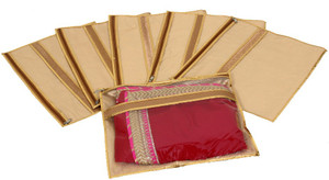 Kuber Industries Designer Single Packing Saree Cover Set of 6 Pcs (Jute Design) KUBS58