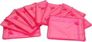 Kuber Industries Designer Saree cover 10 Pcs combo in Pink satin ,Wedding Collection Gift KUBS75