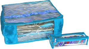 Pretty Krafts Designer Saree Cover & 1 Roll Bangle Box Combo Blue N1168