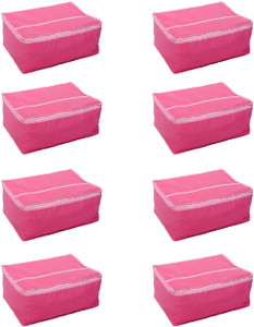 Kuber Industries Designer Saree Cover Set of 8 Pcs in Non Woven Material (Pink) SLT021