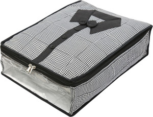 SuiDhaga Shirt Cover Cotton Organiser (Upto 6-10 Shirts) SDC033-Black